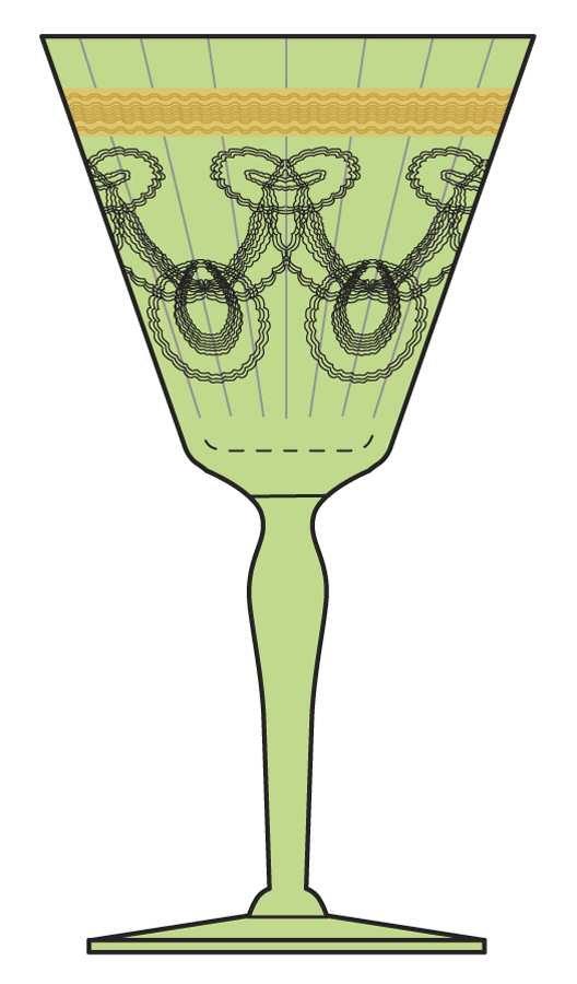 Necklace Green Gold (7659) Water Goblet by Morgantown-1