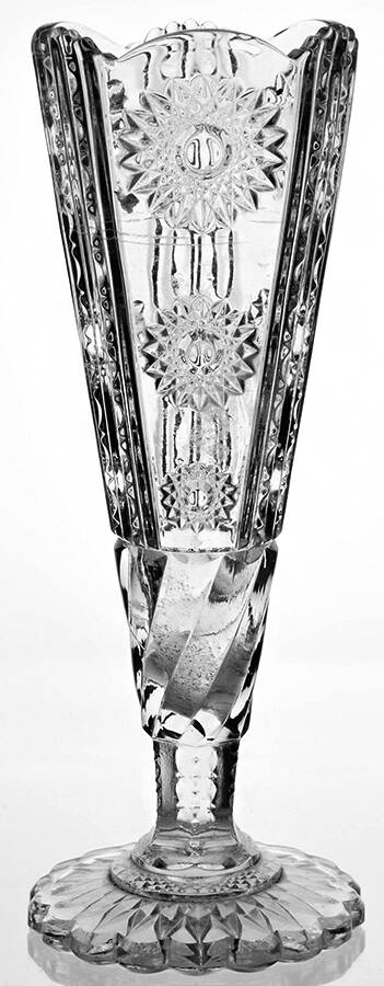 Stars and Stripes Clear 10" Bud Vase by McKee-1