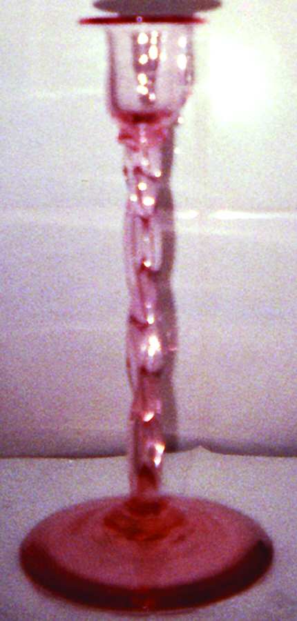 Juliana Pink 8" Single Light Candlestick by Morgantown-1