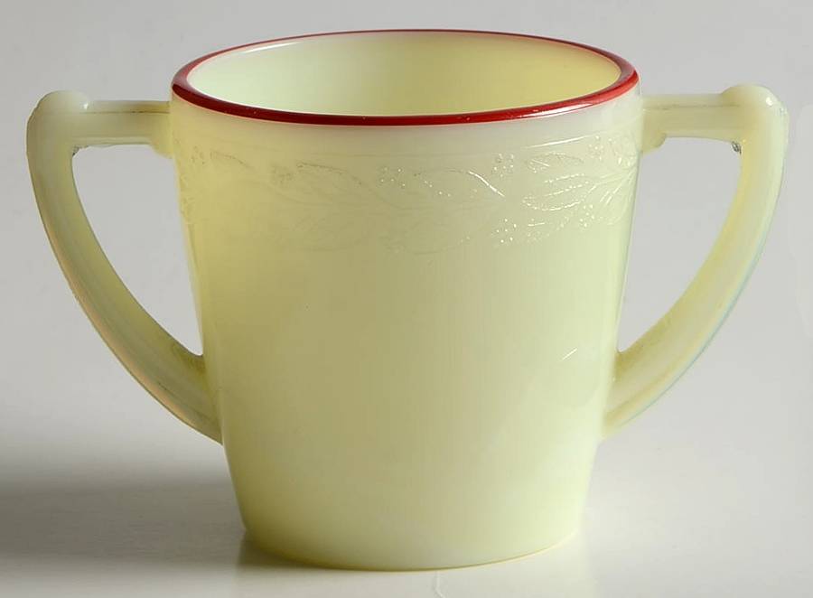 Laurel Red Trim (Child's Set) Child's Open Sugar by McKee-1