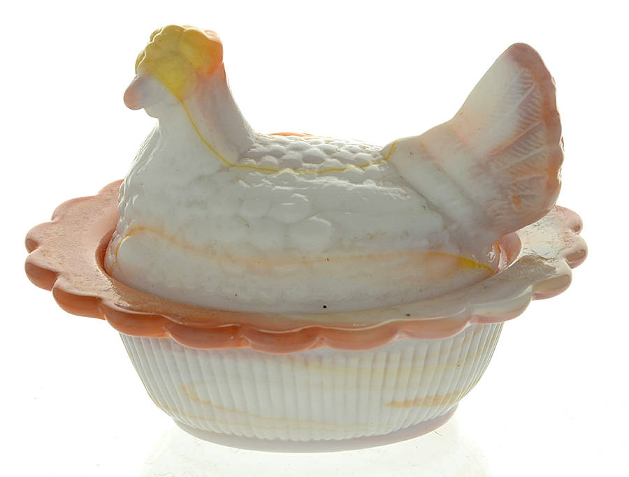 Animals & Figurines Chick Salt with Lid by Mosser (Ohio)-1
