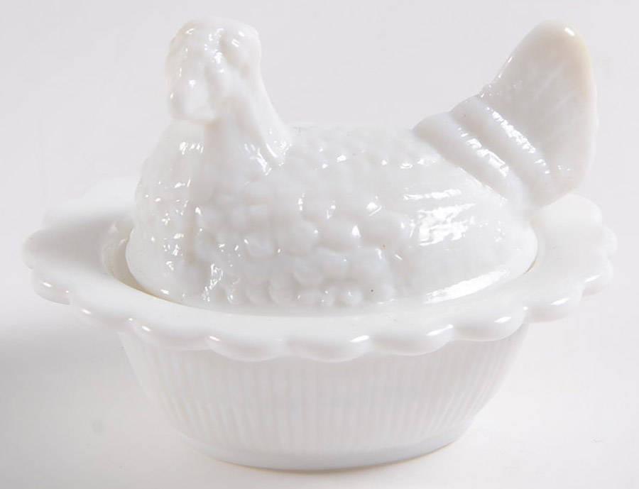 Animals & Figurines Chick Salt with Lid by Mosser (Ohio)-1