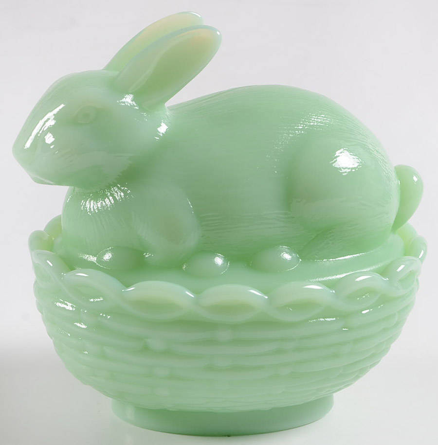 Animals & Figurines #412 Bunny on Basket by Mosser (Ohio)-1