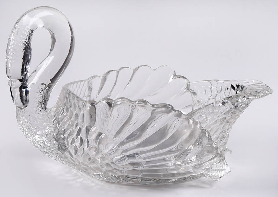 Animals & Figurines 8" Open Swan by Mosser (Ohio)-1