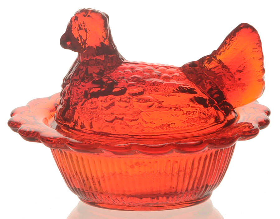 Animals & Figurines Chick Salt with Lid by Mosser (Ohio)-1