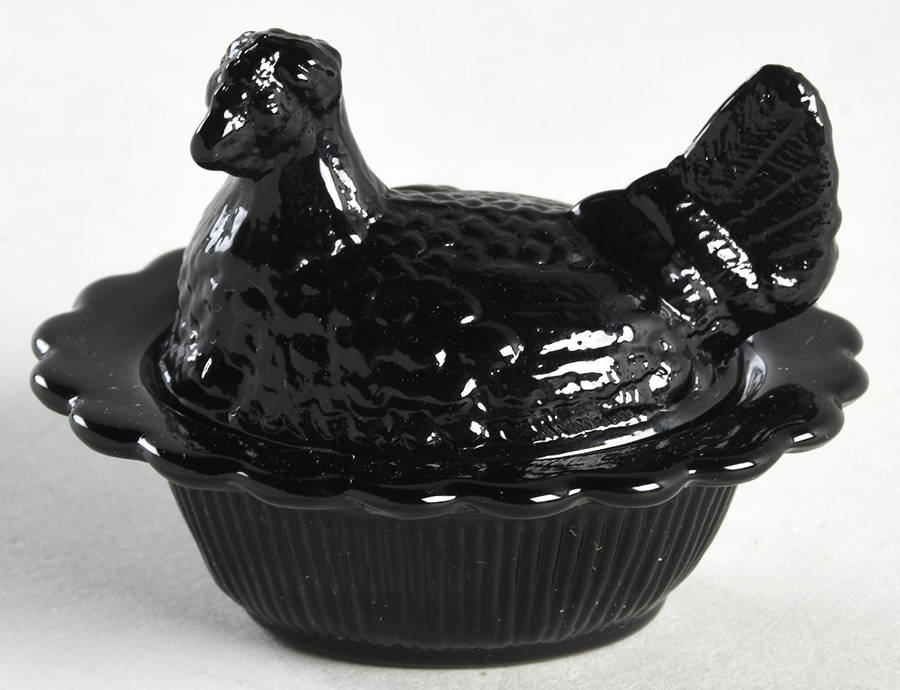 Animals & Figurines Chick Salt with Lid by Mosser (Ohio)-1