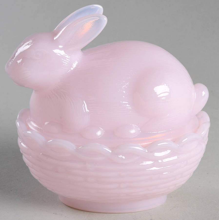 Animals & Figurines #412 Bunny on Basket by Mosser (Ohio)-1
