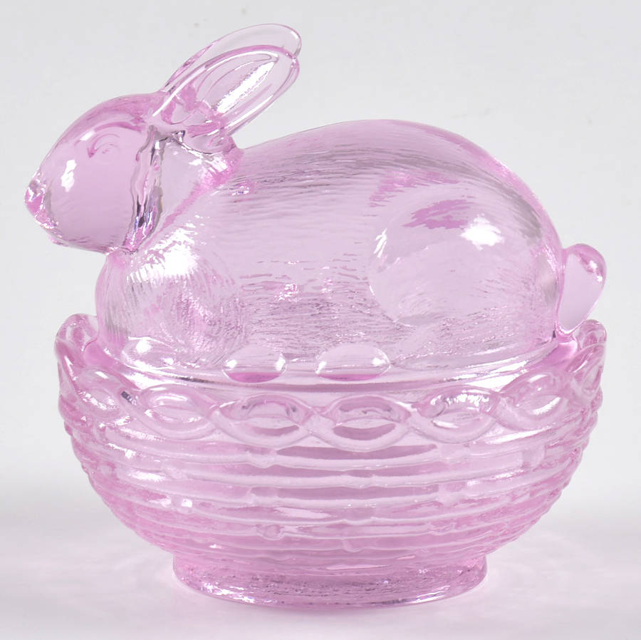 Animals & Figurines #412 Bunny on Basket by Mosser (Ohio)-1