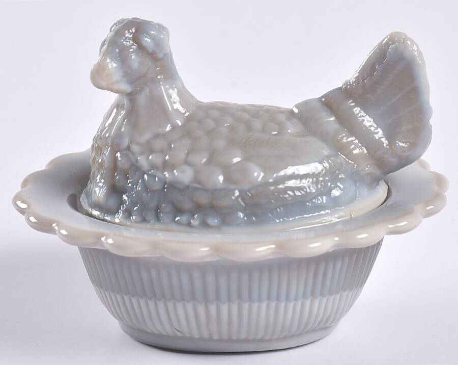 Animals & Figurines Chick Salt with Lid by Mosser (Ohio)-1