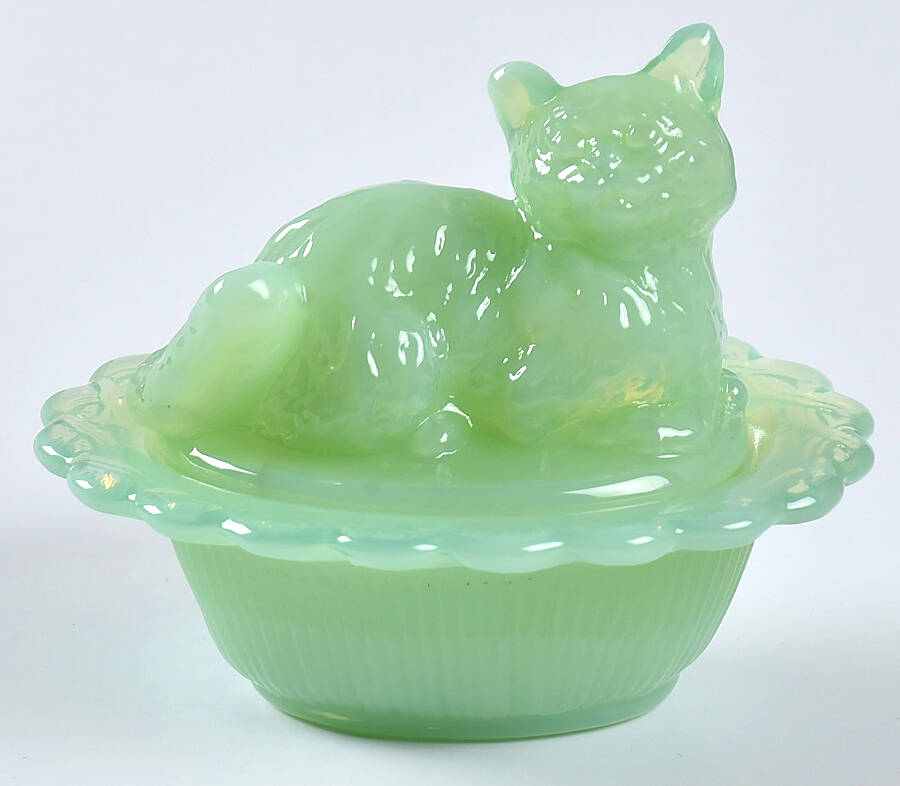 Animals & Figurines #235 Kitten on Basket by Mosser (Ohio)-1