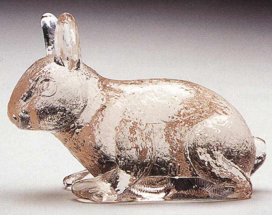Animals & Figurines Sitting Rabbit with Ears Up by Mosser (Ohio)-1
