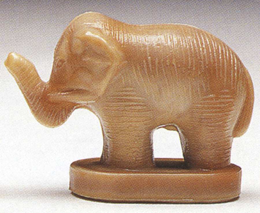 Animals & Figurines #166 Small Elephant with Trunk Out by Mosser (Ohio)-1