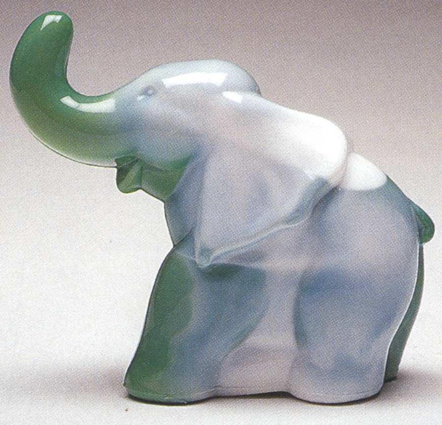 Animals & Figurines #129 Elephant with Trunk Up by Mosser (Ohio)-1