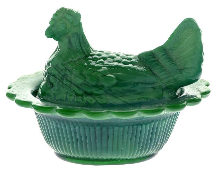 Animals & Figurines Chick Salt with Lid by Mosser (Ohio)-1