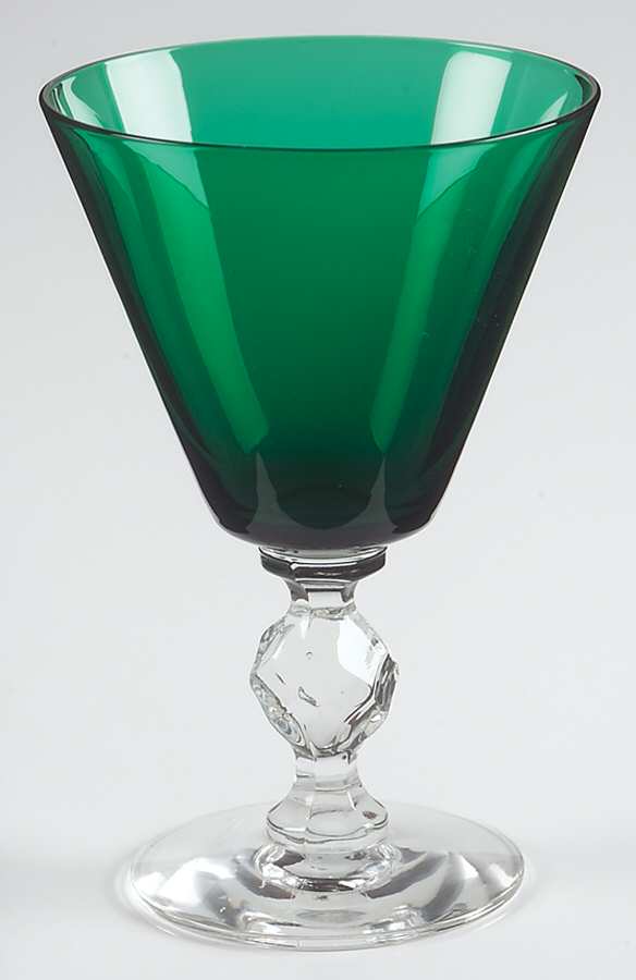 Roanoke Venetian Green Water Goblet by Morgantown-1