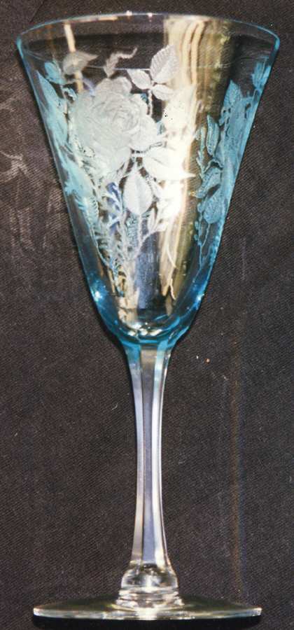 American Beauty Blue (Unknown Stem) Water Goblet by Morgantown-1