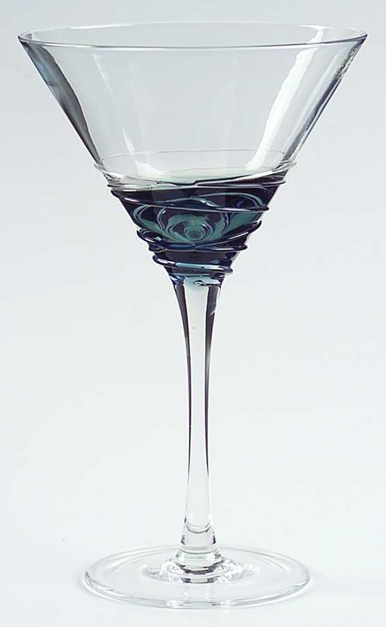 Cobalt Swirl Blue Martini Glass by Mikasa-1