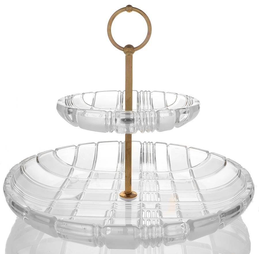Stratton Clear Frost 2 Tier Serving Tray by Mikasa-1