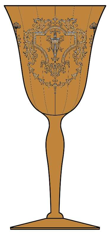 Virginia (Stem 7711, Amber) Water Goblet by Morgantown-1