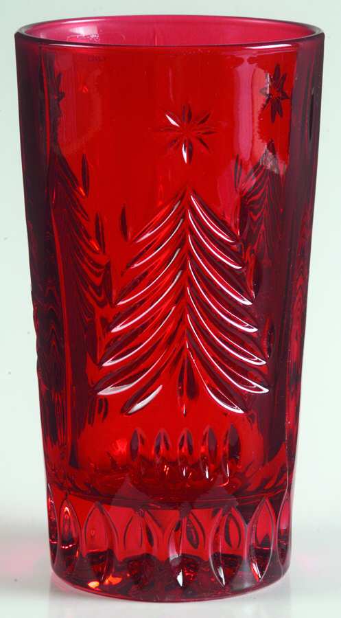 Christmas Tree Red Highball Glass by Mikasa-1