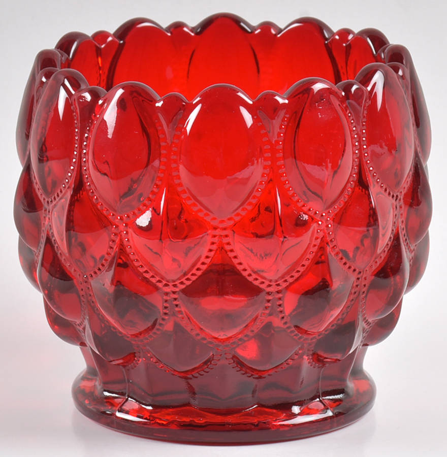 Elizabeth Red Open Candy Dish by Mosser (Ohio)-1