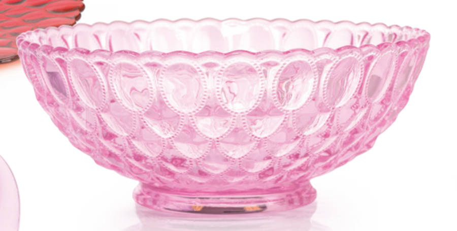 Elizabeth Pink 10" Large Fruit Bowl by Mosser (Ohio)-1