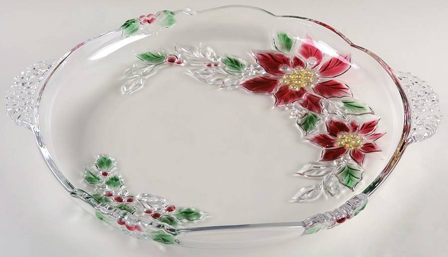 Christmas Poinsettia 15" Round Platter by Mikasa-1