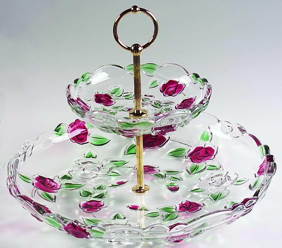 Rose Garden 2 Tier Serving Tray by Mikasa-1