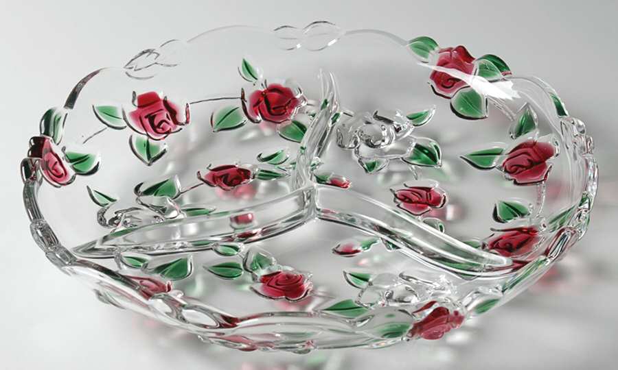 Rose Garden 13" Rectangular 3 Part Relish by Mikasa-1