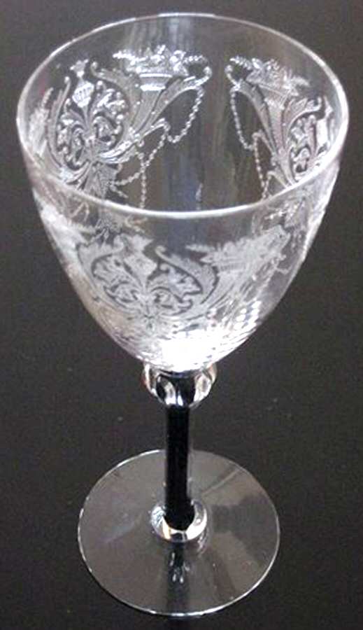 Carlton Black Cased (Stem 7634) Water Goblet by Morgantown-1