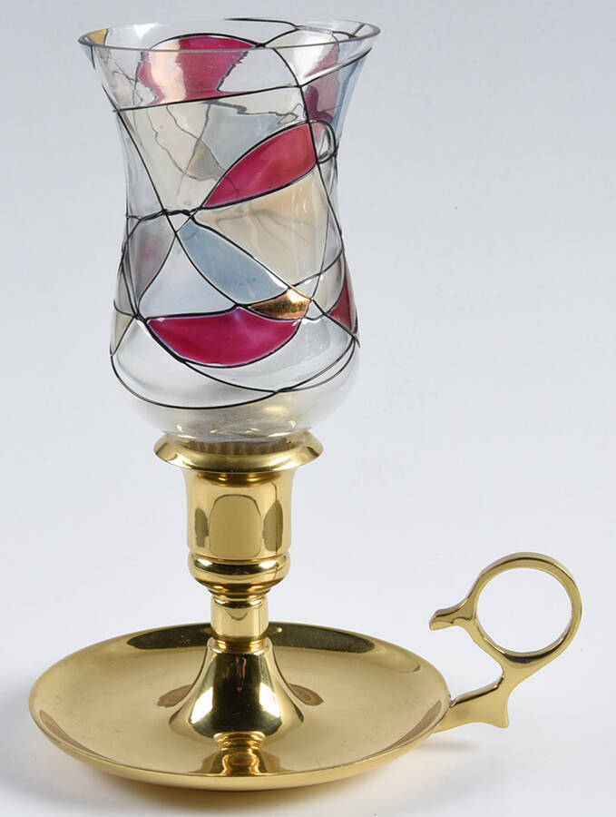 La Fleur Brass and Glass Globe Chamberstick by Monarch Crystal-1
