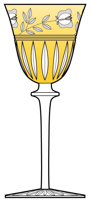 Pastel Rose Amber Water Goblet by Monarch Crystal-1