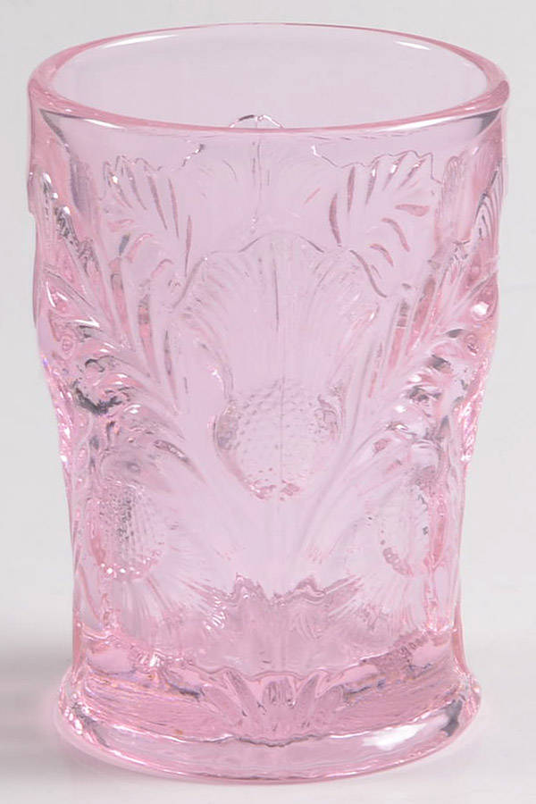 Inverted Thistle Light Pink (Rose) 8 Oz Flat Tumbler by Mosser (Ohio)-1