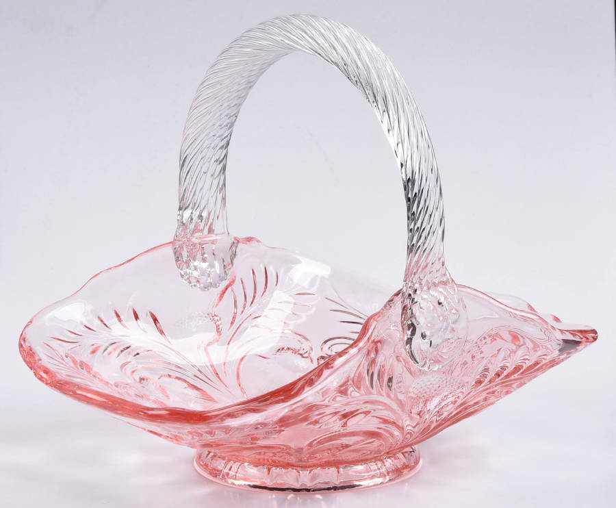 Inverted Thistle Light Pink (Rose) 5" Basket by Mosser (Ohio)-1