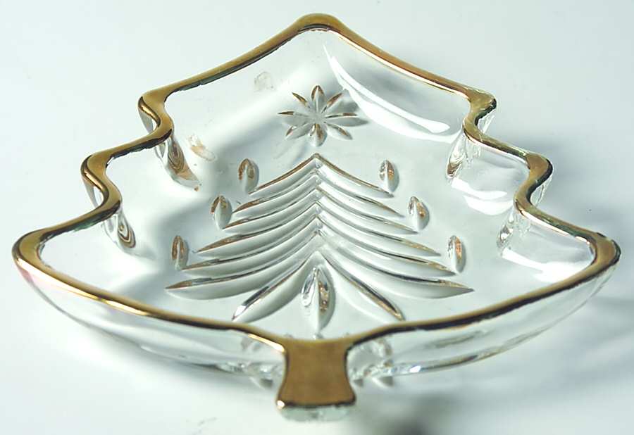 Yuletide Tree Gold Tree Shape Candy Dish by Mikasa-1