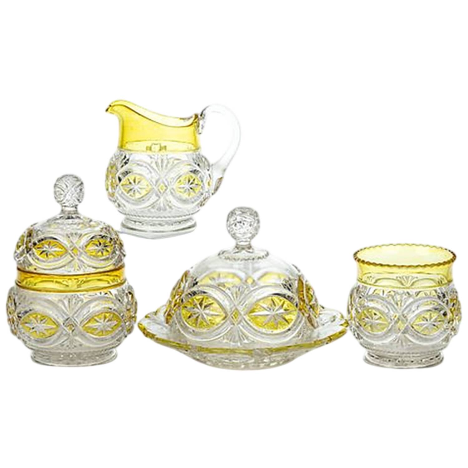 Brittanic Yellow Flash Round Covered Butter by McKee-1