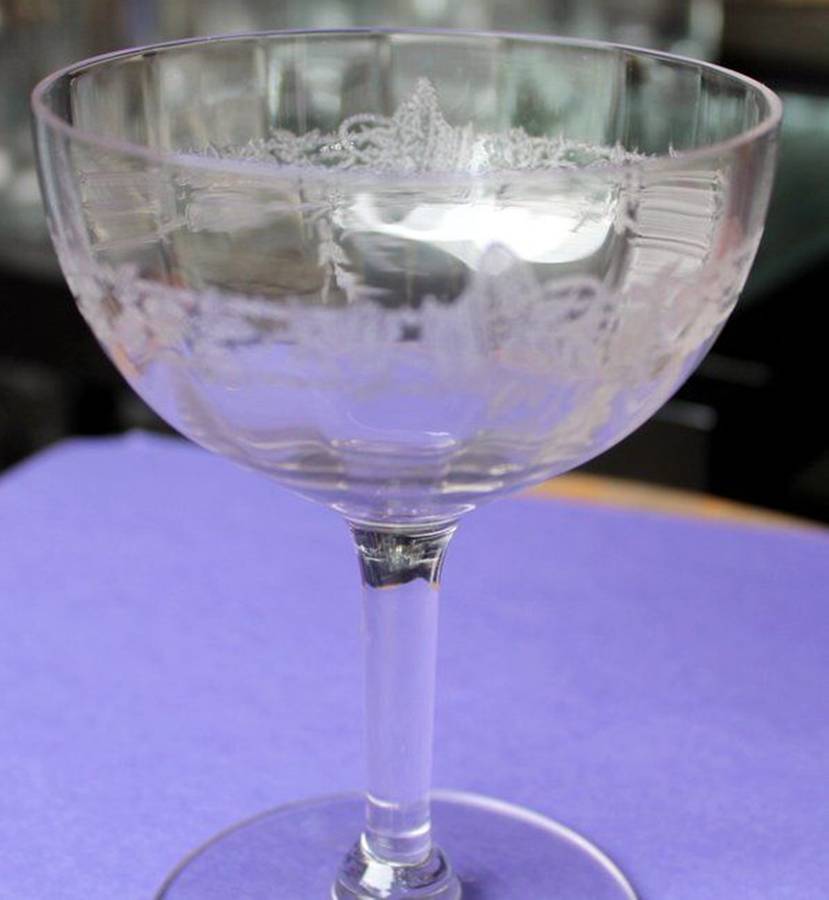 Brambler Rose Clear (Stem 7565) Champagne/Tall Sherbet by Morgantown-1