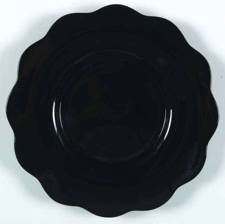 Scallop Edge Black Luncheon Plate by McKee-1