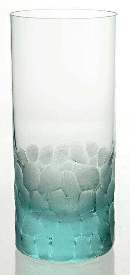 Pebbles Turquoise Highball by Moser-1