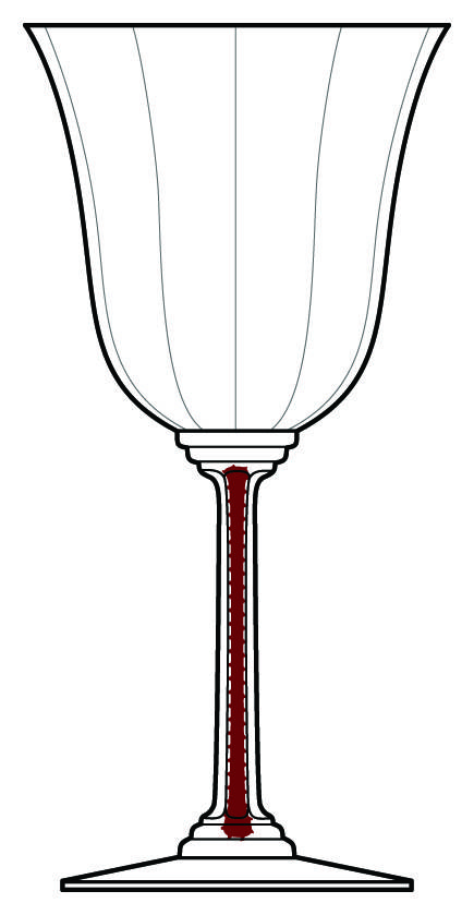 Fontanne Red Clear Water Goblet by Morgantown-1