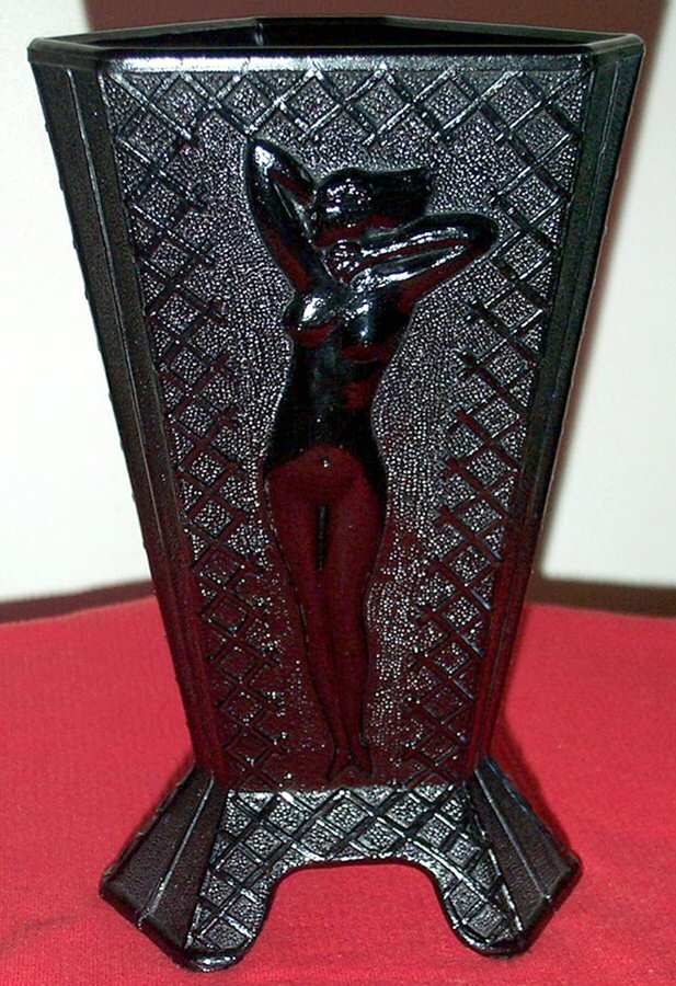 100 Black (Decorative) 8" Flower Vase by McKee-1