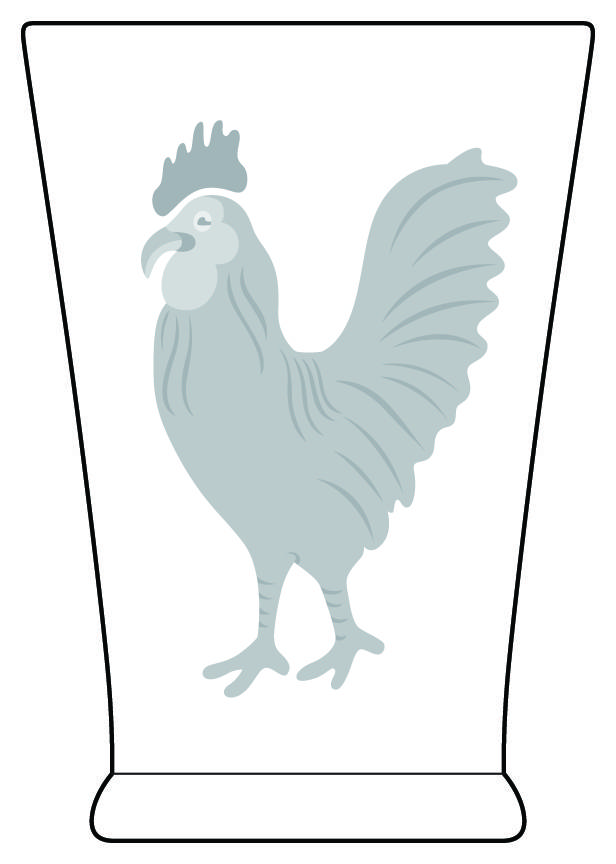 Cock A Doodle Do Highball Glass by Mariposa-1