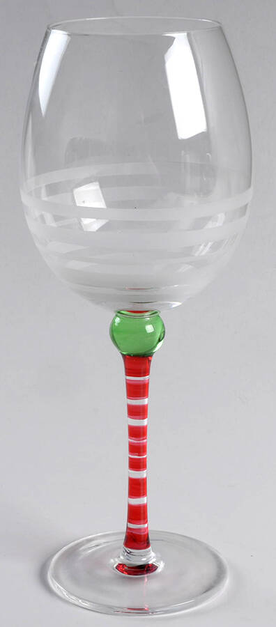 Candy Cane Wine Glass by Momo Panache Crystal-1