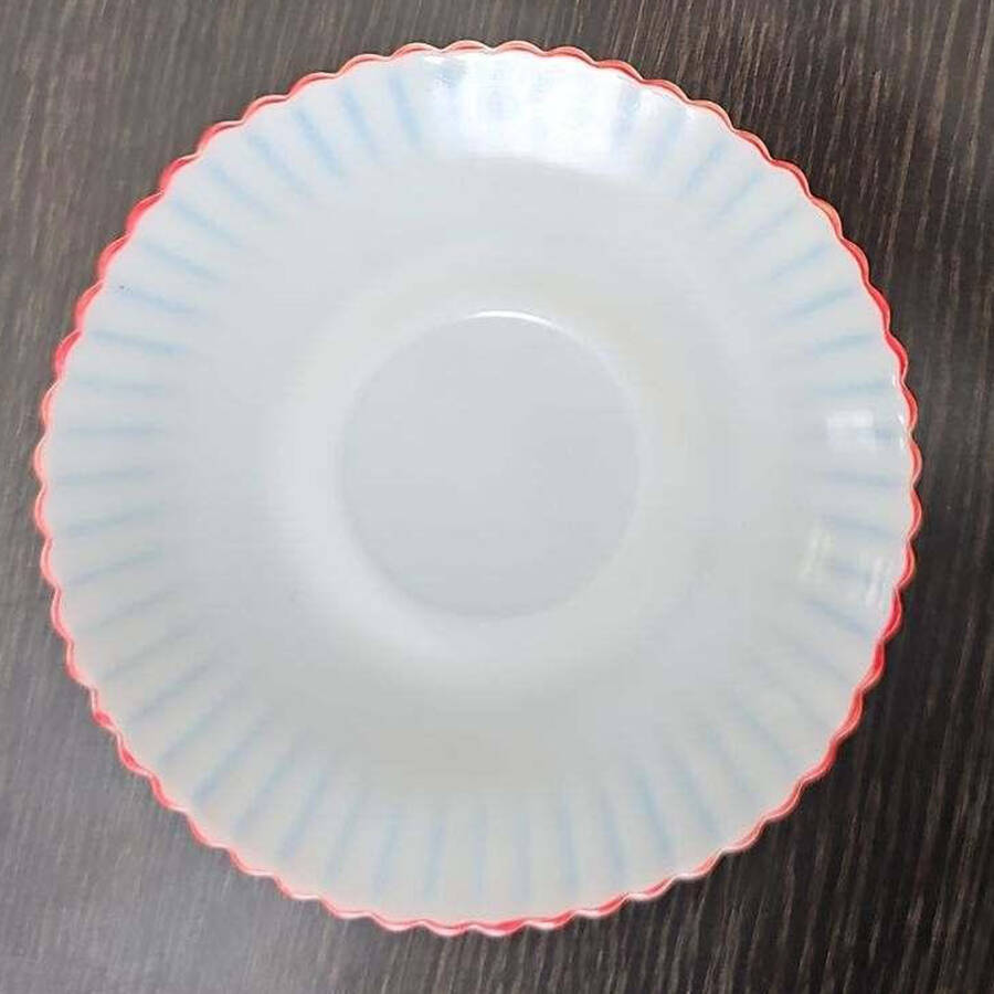 Petalware Cremax (Beige, Red Trim) Saucer Only by MacBeth-Evans-1