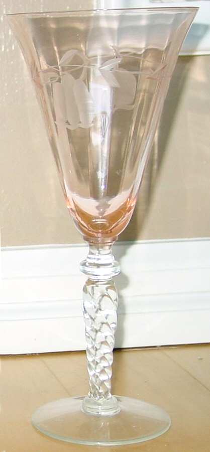 6102-3 Pink Water Goblet by Monongah-1