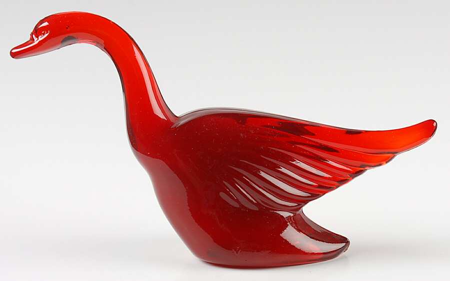 Heisey By Mosser Animals Ruby Goose-Wings Half Up by Mosser (Ohio)-1
