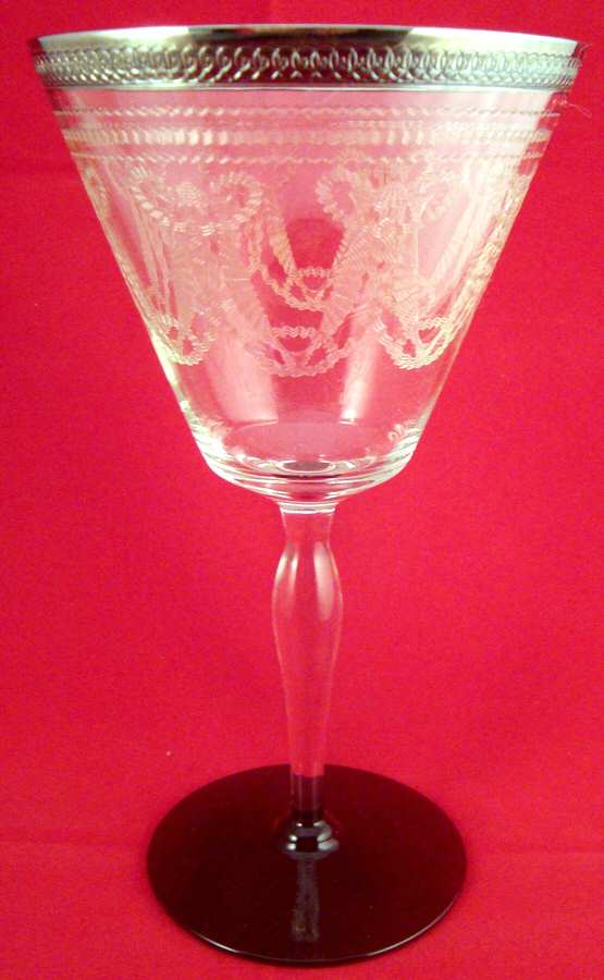 White Gold Black (Stem 7659) Water Goblet by Morgantown-1