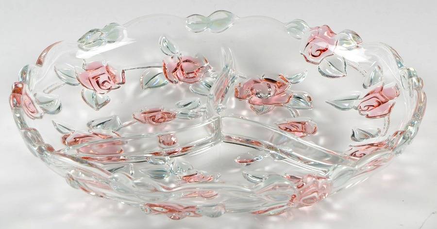 Bella Rosa Pink 13" Round 3 Part Relish by Mikasa-1