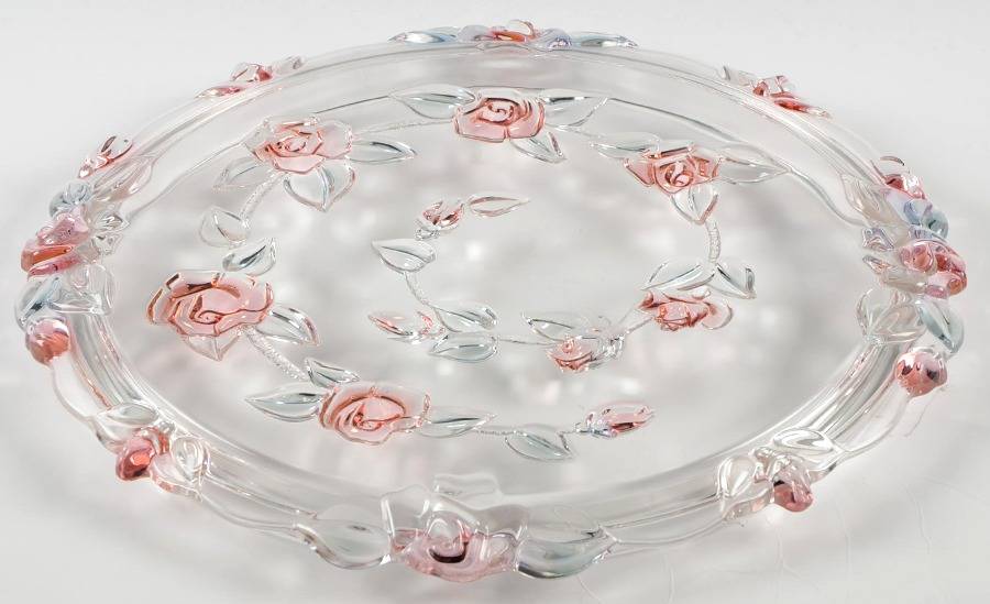 Bella Rosa Pink Cake Plate by Mikasa-1