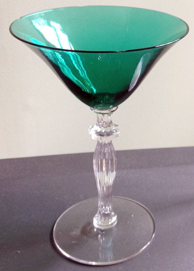 Monroe Stiegel Green (Blue Green) Champagne/Tall Sherbet by Morgantown-1